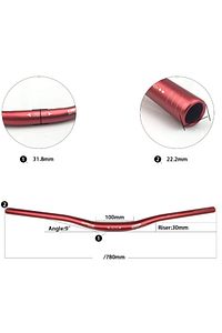 Wake Kırmızı Bisiklet Alümiyum Gidon 780mm 31,8mm Bisiklet Direksiyon Yedek Parça Aksesuarı ürün fotoğrafı