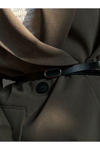 Ithal Oval Gold Tokalı Ince Kemer, Pantolon Kemeri, Gömlek Kemeri, Ceket Kemeri ürün fotoğrafı