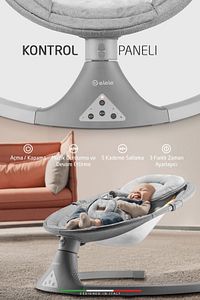 Dormire 2 Elektrikli Otomatik Sallanan Kademeli Ana Kucağı Gri ürün fotoğrafı