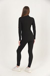 Kadın Tulum Tayt Spor Fitilli Fermuarlı Body ürün fotoğrafı