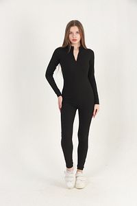 Kadın Tulum Tayt Spor Fitilli Fermuarlı Body ürün fotoğrafı