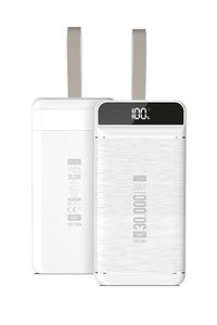 30.000 mAh PD 22.5 W Hızlı Şarj Gerçek 30.000 mAh Garantili Led Fener Dijital QC30 Beyaz Powerbank ürün fotoğrafı