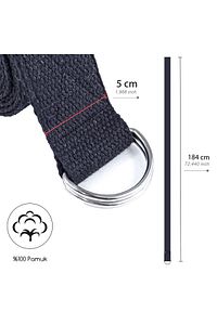 Siyah Yoga Kemeri, Doğal Pamuk 184 Cm,yoga Ve Pilates Için Ideal, Black Cotton Yoga Strap ürün fotoğrafı