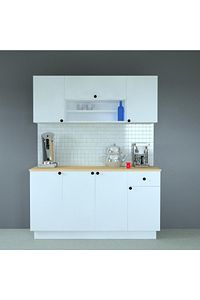 160 Cm Ahşap Mdf Tezgahlı Modern Hazır Mutfak ürün fotoğrafı