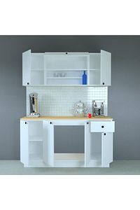 160 Cm Ahşap Mdf Tezgahlı Modern Hazır Mutfak ürün fotoğrafı