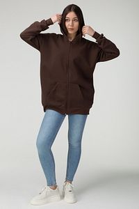Unisex Kahverengi Oversize Hırka ürün fotoğrafı