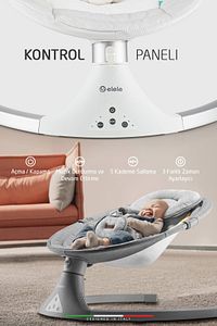Dormire 2 Elektrikli Otomatik Sallanan Kademeli Ana Kucağı Açık Gri-beyaz ürün fotoğrafı