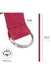 Kırmızı Yoga Kemeri, Doğal Pamuk 184 Cm,yoga Ve Pilates Için Ideal, Red Cotton Yoga Strap ürün fotoğrafı