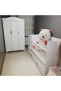 Lisa Büyüyebilen Bebek Odası Beyaz %100 Mdf ürün fotoğrafı