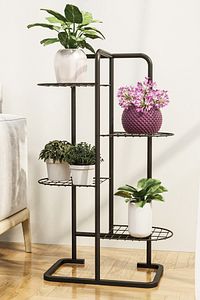 4 Katlı Metal Çiçeklik Dekoratif Lüks Bahçe Mobilyası  Bahçe Balkon Rafı ürün fotoğrafı