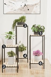 Saksılık 3 Lü Set Ahşap Çiçeklik Dekoratif Lüks Bahçe Mobilyası Saksı Standı Bahçe Balkon Rafı ürün fotoğrafı