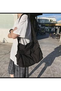 Kargo Cepli Postacı Çanta Unisex Siyah Iç Hacmi Geniş Sokak Tarzı Postacı ürün fotoğrafı