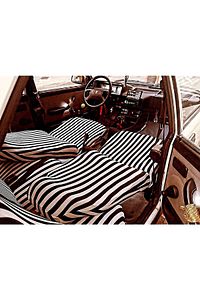 Cizgili Koltuk Kılıfı Siyah Beyaz Zebra Tofaş Nostalji Servis Kılıfı ürün fotoğrafı