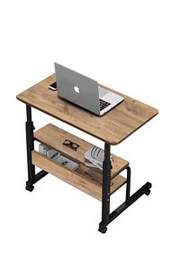 Yükseklik Ayarlı Ve Çift Raflı Laptop Sehpası Ve Çalışma Masası - Atlantik Çam (tekerli) 70 X 40 Cm ürün fotoğrafı