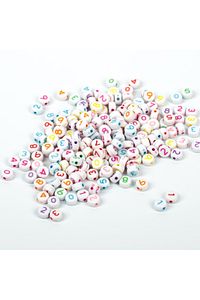 25 Gram- 7 Mm Yassı Sayı Boncuk, Beyaz Üzeri Karışık Renk Sayı Boncuk 1.kalite (25 Gr- 165-170 Adet) ürün fotoğrafı