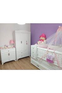 Lisa Büyüyebilen Bebek Odası Beyaz %100 Mdf ürün fotoğrafı