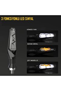 Çift Taraflı Kayan Led Sinyal Lambası Takım ürün fotoğrafı