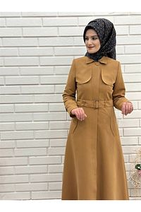 Mevlana Kesim Trençkot, Mevsimlik Astarlı Trençkot Uzun Pardesü 4653 ürün fotoğrafı