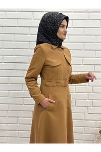 Mevlana Kesim Trençkot, Mevsimlik Astarlı Trençkot Uzun Pardesü 4653 ürün fotoğrafı