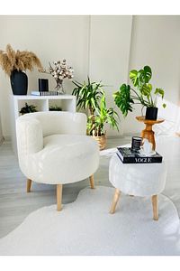 Çay Seti Tekli Koltuk Berjer Ve Puf Takımı (salon, Balkon, Ofis) 2 Li Takım ürün fotoğrafı