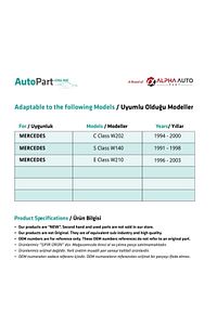 Mercedes W202, W140, W210 Için Yan Dikiz Ayna Kauçuk Contası Sol ürün fotoğrafı