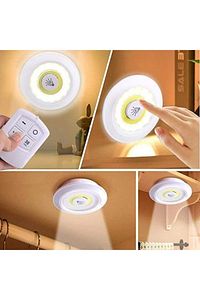 Led Işık Kablosuz Uzaktan Kumandalı Dolap Içi Led Ampul Seti 3lü Set Gece Lambası Spot Lamba ürün fotoğrafı