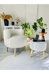 Çay Seti Tekli Koltuk Berjer Ve Puf Takımı (salon, Balkon, Ofis) 2 Li Takım ürün fotoğrafı