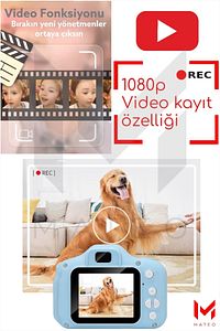 Dijital Fotoğraf Makinesi Çocuk Mini 1080p Hd Kamera Selfie Cocuk 40mp Fotoğraf Makine 4xzoom 2023 ürün fotoğrafı