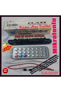 Class Bluetoothlu Araç Oto Teyp Aux Usb Sd Mikrofonlu Dönüştürücü Çevirici Mp3 Modülü Board Karttır ürün fotoğrafı