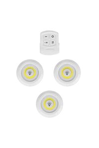 Led Işık Kablosuz Uzaktan Kumandalı Dolap Içi Led Ampul Seti 3lü Set Gece Lambası Spot Lamba ürün fotoğrafı