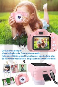Dijital Fotoğraf Makinesi Çocuk Mini 1080p Hd Kamera Selfie Cocuk 40mp Fotoğraf Makine 4xzoom 2023 ürün fotoğrafı