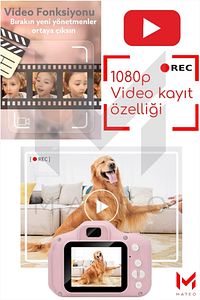 Dijital Fotoğraf Makinesi Çocuk Mini 1080p Hd Kamera Selfie Cocuk 40mp Fotoğraf Makine 4xzoom 2023 ürün fotoğrafı