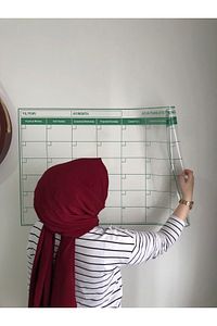 Aylık Planlayıcı Takvim Statik Akıllı Kağıt Yazı Tahtası Duvara Cama Tahtaya Uygulanır 85x56 Cm ürün fotoğrafı
