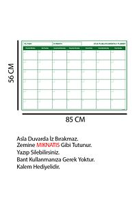 Aylık Planlayıcı Takvim Statik Akıllı Kağıt Yazı Tahtası Duvara Cama Tahtaya Uygulanır 85x56 Cm ürün fotoğrafı
