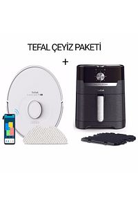 Mop Özellikli Akıllı Robot Süpürge Beyaz + Fritöz Airfryer Hava Ile Kızartma & Izgara ürün fotoğrafı