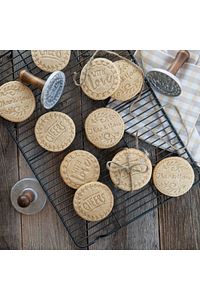 6'lı Döküm Kurabiye Şekillendirici Kalıbı Pankek Mührü Cookıe Stamps Çeyiz Yılbaşı Temalı ürün fotoğrafı