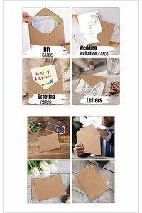 Davetiye Zarfı Kraft Zarf 100 Adet 12x18cm ürün fotoğrafı