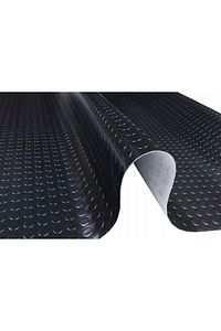 Pvc Paralı Muşamba 110 Cm X 50 Cm Siyah Renk Zemin Döşeme Paspas ürün fotoğrafı
