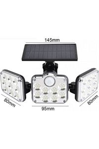 138 Led Güneş Enerjili 3 Mod Kumandalı 5 Metre Kablolu Kaliteli Sensörlü Solar Sokak Lambası ürün fotoğrafı