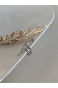 Gümüş Yılan Earcuff ( Kıkırdak Küpe ) ürün fotoğrafı