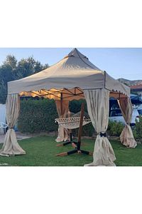 Portatif Bahçe Çadırı Katlanır Çardak Tente 3x3 Gazebo Çadır Gölgelik Kış Bahçesi Kamelya Kır Düğünü ürün fotoğrafı