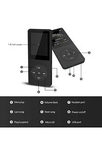 Bluetooth Mp3-mp4 Player Çalar Ses Kayıt Ve Hoparlör Fm Radyolu Şarjlı Dahili 8gb ürün fotoğrafı
