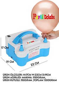 Ht508 Çift Hava Çıkışlı 2 Düğmeli Balon Şişirme Makinası, Elektrikli Balon Pompası 700w 1.3kg ürün fotoğrafı