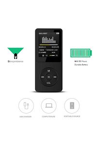 Bluetooth Mp3-mp4 Player Çalar Ses Kayıt Ve Hoparlör Fm Radyolu Şarjlı Dahili 8gb ürün fotoğrafı