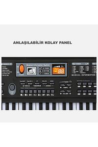 61 Tuşlu Org Electronic Keyboard Klavye Pilli Mikrofonlu Karaoke ürün fotoğrafı