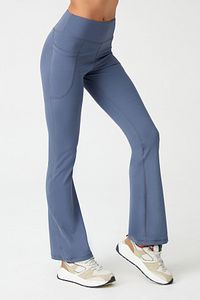 Kadın Antrasit Yüksek Bel Toparlayıcı Çift Cepli Ispanyol Paça Tayt Bootcut ürün fotoğrafı