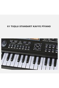 61 Tuşlu Org Electronic Keyboard Klavye Pilli Mikrofonlu Karaoke ürün fotoğrafı