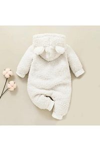 Kışlık Tatlı Kapşonlu Bebek Peluş Welsoft Tulum ürün fotoğrafı