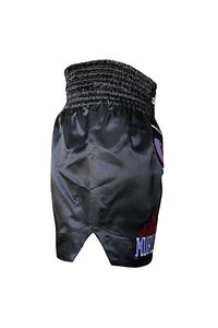 Unisex Siyah Leon No Fear Nakışlı Profesyonel Muay Thai Ve Kick Boks Şortu ürün fotoğrafı