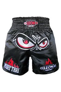 Unisex Siyah Leon No Fear Nakışlı Profesyonel Muay Thai Ve Kick Boks Şortu ürün fotoğrafı